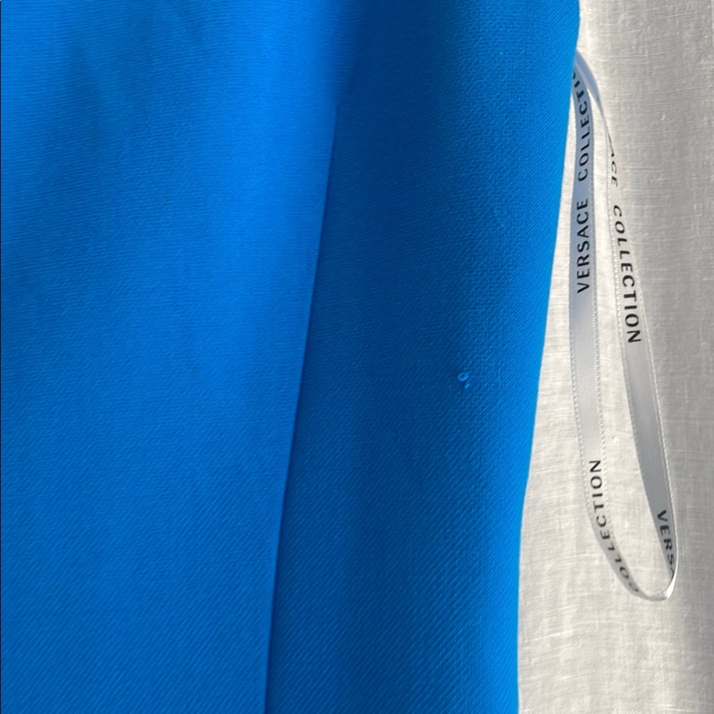 Versace Blue Sleeveless Sheath Midi Dress - Picture 6 of 7